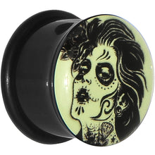 Load image into Gallery viewer, 5/8 Acrylic Glow in the Dark Femme Fatale Zombie Plug
