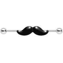 Load image into Gallery viewer, 14G Black Mustache Industrial Barbell 36mm
