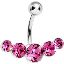 Load image into Gallery viewer, Pink Gem Five Across Top Mount Belly Ring
