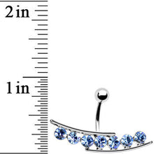 Load image into Gallery viewer, Light Blue Gem Stream Reversible Top Mount Belly Ring
