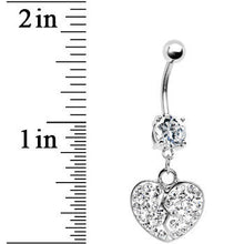 Load image into Gallery viewer, Crystalline Gem Broken Heart Dangle Belly Ring
