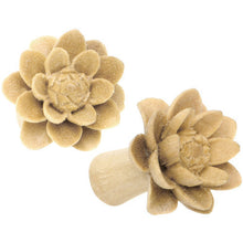 Load image into Gallery viewer, 2G Organic Crocodile Wood Lily Hand Carved Plug Set
