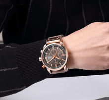 Load image into Gallery viewer, Men's Waterproof Elegant Sport Watch With Chronometers Day View, Leather  Belts And Hardlex Scratch Resistant Glass Perfect Gift For Him
