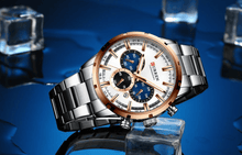 Load image into Gallery viewer, Men's Sports  Waterproof Stainless Steel Watch With Chronometers And Special Date Display Unique Design Perfect Gift
