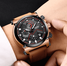 Load image into Gallery viewer, Men's Waterproof Modern Watch With Leather Belts, Stainless Steel Case Excellent Look Perfect Gift
