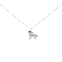 Load image into Gallery viewer, .925 Sterling Silver 1/3 Cttw White and Black Diamond  Labrador Retriever Dog Pendant Necklace (I-J Color, I2-I3 Clarity) - 18" Inches
