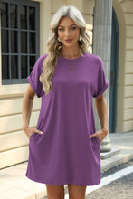 Load image into Gallery viewer, Short Sleeve Mini Dress with Pockets Casual &amp; Stylish Everyday Wear

