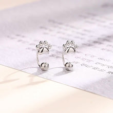 Load image into Gallery viewer, Sterling Silver Cat Paw Earrings – Screw-Back Studs, Elegant &amp; Simple
