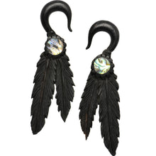 Load image into Gallery viewer, 2G Organic Areng Wood Spirit Feathers Hanger Plug Set
