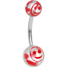 Load image into Gallery viewer, Red Happy Smile Face Belly Ring
