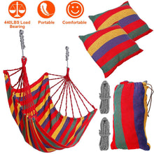 Load image into Gallery viewer, 440lbs Hanging Hammock with 2 Pillows

