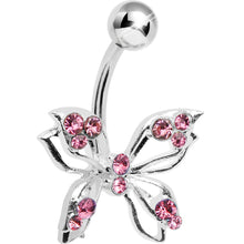 Load image into Gallery viewer, Pink Gem Lively Butterfly Belly Ring

