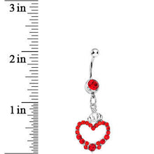 Load image into Gallery viewer, Red Gem Regal Crown Heart Belly Ring
