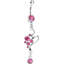 Load image into Gallery viewer, Pink Gem Bubbles Swirl Drop Belly Ring
