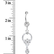 Load image into Gallery viewer, Clear Gem Infinite Flower Drop Belly Ring
