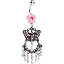 Load image into Gallery viewer, Pink Gem Butterfly Chandelier Belly Ring
