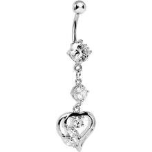 Load image into Gallery viewer, Clear Gem Embellished From the Heart Dangle Belly Ring
