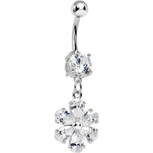 Load image into Gallery viewer, Crystalline Gem Flower Dazzler Dangle Belly Ring

