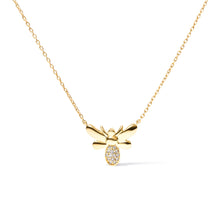 Load image into Gallery viewer, 10K Yellow Gold Diamond Accented Bumble Bee Pendant 18" Inch Necklace (H-I Color, I1-I2 Clarity)
