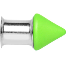 Load image into Gallery viewer, 0G Green Neon Cone Stainless Steel Plug
