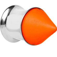 Load image into Gallery viewer, 00G Orange Neon Cone Stainless Steel Plug
