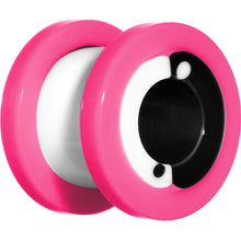 Load image into Gallery viewer, 00G Pink Neon Acrylic Modern Yin Yang Screw Fit Tunnel Plug
