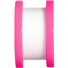 Load image into Gallery viewer, 9/16 Pink Neon Acrylic Modern Yin Yang Screw Fit Tunnel Plug
