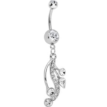 Load image into Gallery viewer, Clear Gem Swirling Bubbles Dangle Belly Ring
