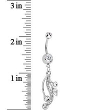 Load image into Gallery viewer, Clear Gem Swirling Bubbles Dangle Belly Ring
