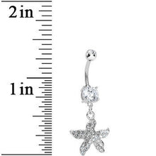Load image into Gallery viewer, Clear Gem Gradient Starfish Belly Ring
