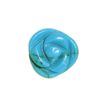Load image into Gallery viewer, 2G Natural Blue Turquoise Blooming Flower Stone Saddle Plug
