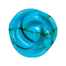 Load image into Gallery viewer, 00G Natural Blue Turquoise Blooming Flower Stone Saddle Plug
