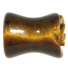 Load image into Gallery viewer, 0G Natural Tiger Eye Blooming Flower Stone Saddle Plug

