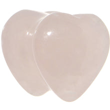 Load image into Gallery viewer, 1/2 Natural Rose Quartz Sweet Heart Stone Saddle Plug
