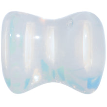 Load image into Gallery viewer, 0G Natural Opalite Semi Precious Stone Heart Saddle Plug Set
