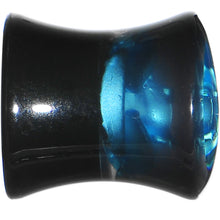Load image into Gallery viewer, 0G Black Acrylic Aqua Rose Flower Saddle Plug Set
