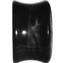 Load image into Gallery viewer, 18mm Black Acrylic Silver Metallic Rose Flower Plug
