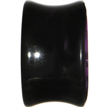 Load image into Gallery viewer, 18mm Black Acrylic Purple Metallic Rose Flower Plug
