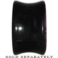 Load image into Gallery viewer, 18mm Black Acrylic Purple Metallic Rose Flower Plug
