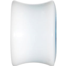 Load image into Gallery viewer, 9/16 White Acrylic Aqua Metallic Rose Flower Plug

