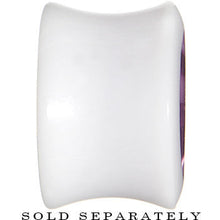 Load image into Gallery viewer, 9/16 White Acrylic Purple Metallic Rose Flower Plug

