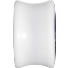 Load image into Gallery viewer, 18mm White Acrylic Purple Metallic Rose Flower Plug
