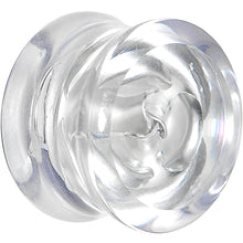 Load image into Gallery viewer, 9/16 Clear Acrylic Floating Silver Metallic Rose Flower Plug
