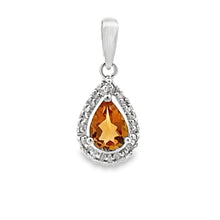 Load image into Gallery viewer, .63ct Citrine Diamond Fashion Pendants 10KT White Gold
