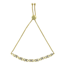 Load image into Gallery viewer, 10K Yellow Gold over .925 Sterling Silver 1/10 Cttw Diamond Heart and X-Link 6â€-9â€ Adjustable Bolo Bracelet (H-I Color, I2-I3 Clarity)
