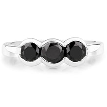 Load image into Gallery viewer, 1.22 Carat Genuine Black Diamond .925 Sterling Silver Ring
