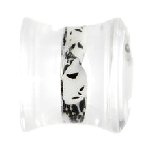 Load image into Gallery viewer, 00G Clear Acrylic Spooky Skulls Saddle Plug
