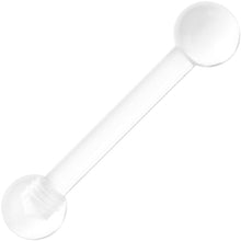 Load image into Gallery viewer, 10G Crystal Clear UV Acrylic Straight Barbell
