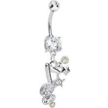 Load image into Gallery viewer, Clear Jeweled Rock star Music Note Belly Button Ring
