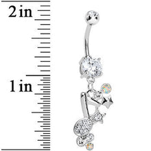 Load image into Gallery viewer, Clear Jeweled Rock star Music Note Belly Button Ring
